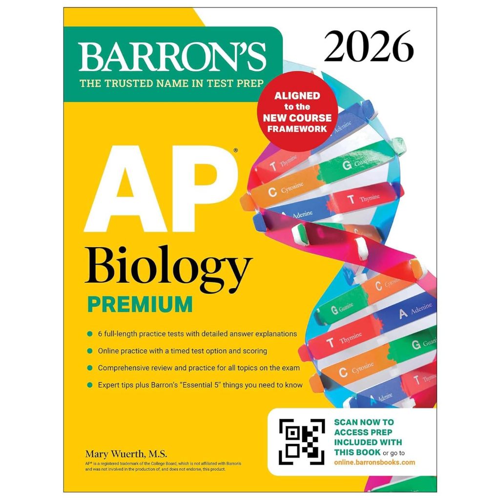 Chulabook(ศูนย์หนังสือจุฬาฯ) |c321หนังสือ 9781506296708 AP BIOLOGY PREMIUM, 2026: 6 PRACTICE TESTS + COMPREHENSIVE REVIE