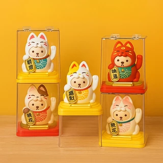 แมวกวักนำโชคโซล่าเซลล์ แมวกวักเรียกทรัพย์ แมวกวักนำโชคตั้งรถ ขนาดเล็ก พลังงานแสงอาทิตย์ ติดรถยนต์