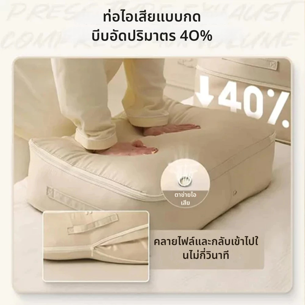 ถุงเก็บผ้านวม กระเป๋าจัดระเบียบ กระเป๋าเก็บของ ความจุขนาดใหญ่ กันน้ำและกันฝุ่น มีซิปรูดปิด หลากสีและขนาด - รูปที่ 2