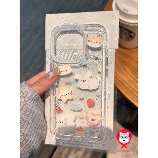 โปร่งใส จัดส่งจากประเทศไทย เคสโทรศัพท์ใส่ ตุ๊กตาหมาและแมวน่ารัก  สำหรับ iPhone เคสไอโฟน 11 12 13 14 15 16 PLUS PRO MAX