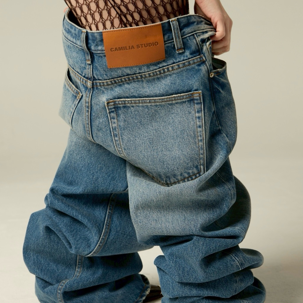 Camilia Studio - Plain Jeans (deep blue) เพลน