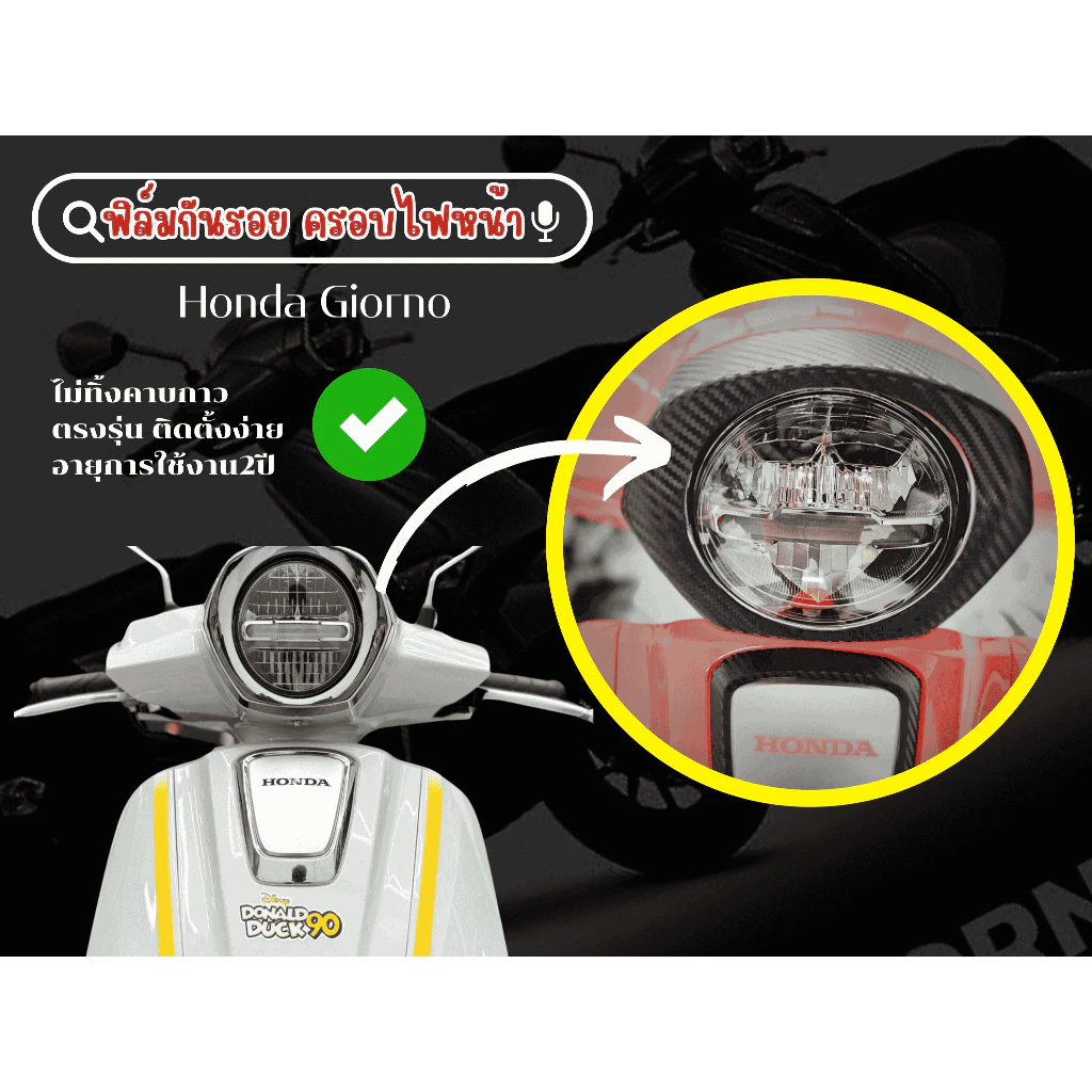 สติกเกอร์กันรอยครอบไฟหน้าHonda Giorno