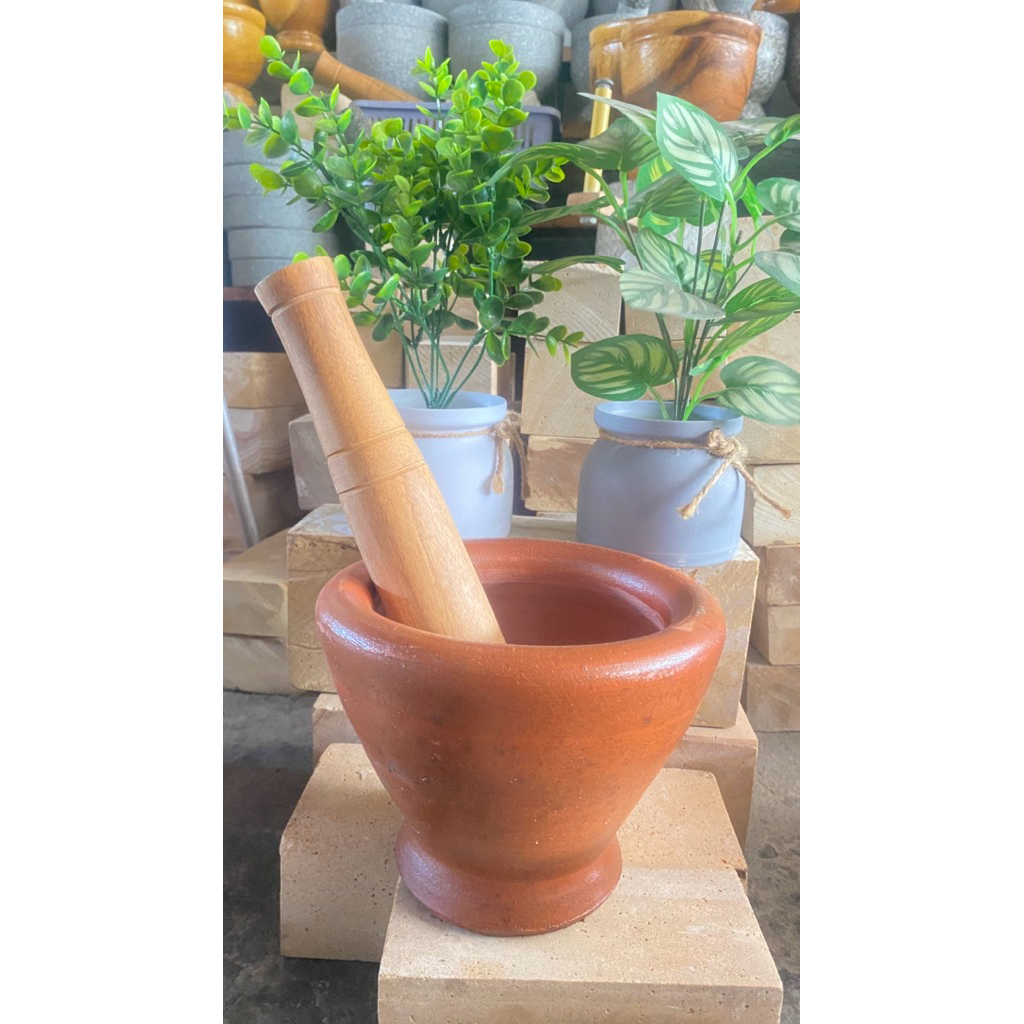 #ครกดินเผา#ครกส้มตำ##ขนาด 7 นิ้ว#ครกพร้อมสากนะคะ