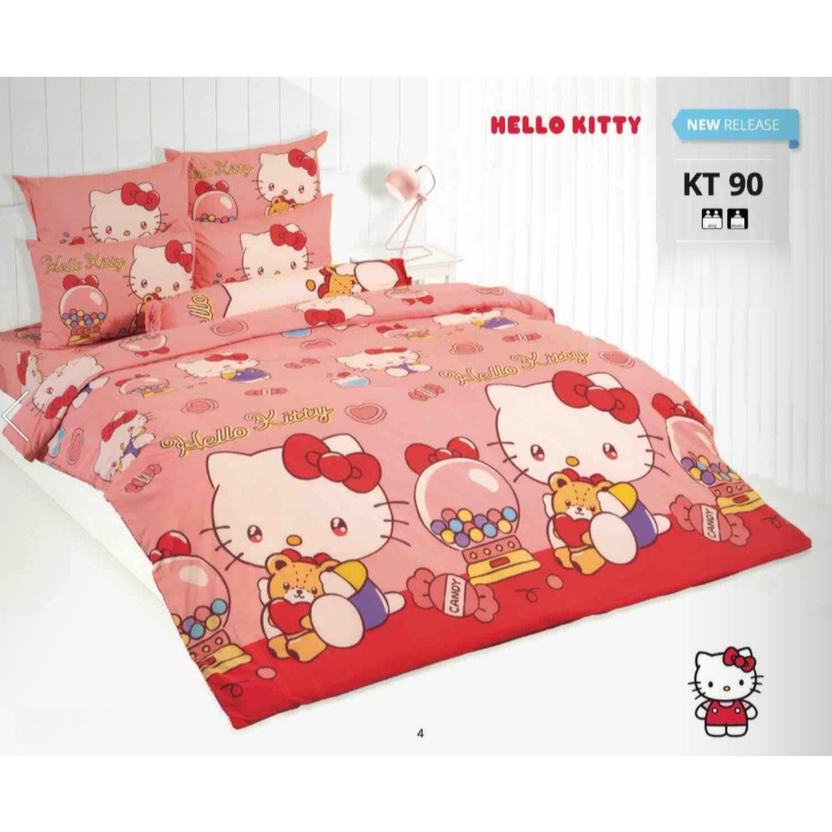 KT90: ผ้าปูที่นอน ลายคิตตี้ Kitty/TOTO