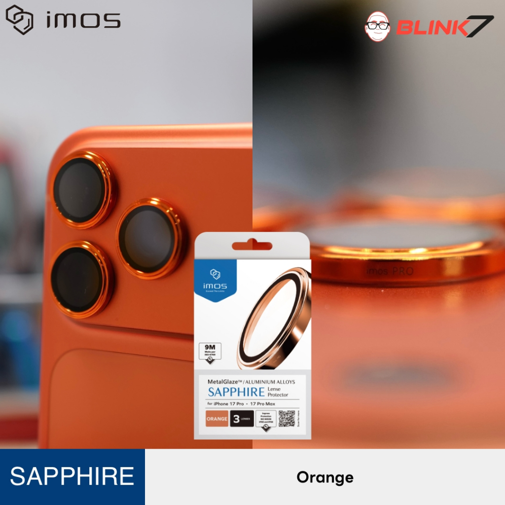 กระจกกันเลนส์กล้อง iMos Sapphire iPhone 17 Pro | 17 Pro Max ของแท้ ติดง่าย รูปที่ 4