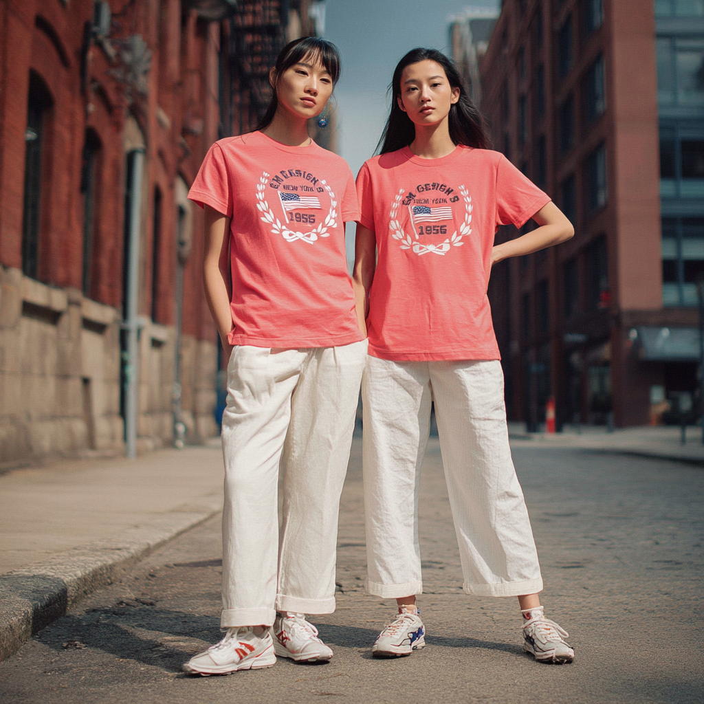 GM DESIGNS เสื้อยืดคอกลมหญิง(เข้ารูป) งานปัก เสื้อยืดผ้าคอตตอน GM-3104/3