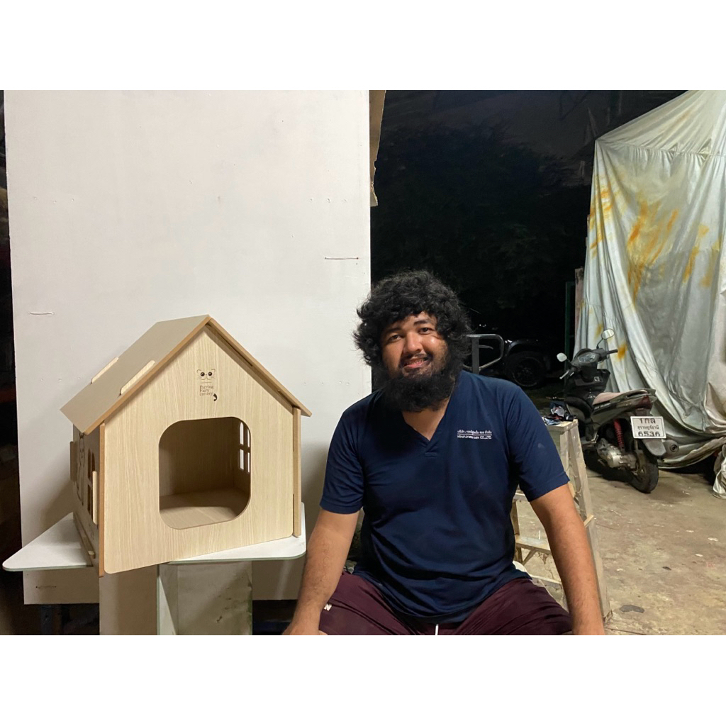 003 งาน Custom บ้านแมว 54x54x45 ราคา รวมเลเซอร์ 2 จุด