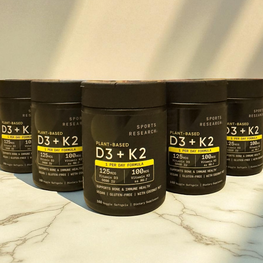 🔥🔥Exp.06/2028 (160 เม็ด) Sports Research D3 + K2 160 Veggie Softgels วิตามินดี3 + เค2