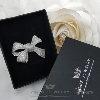 เข็มกลัด ฝังคริสตัลแท้ ลายโบ ขนาดใหญ่ เครื่องประดับ BRH0070 ValueJewelry