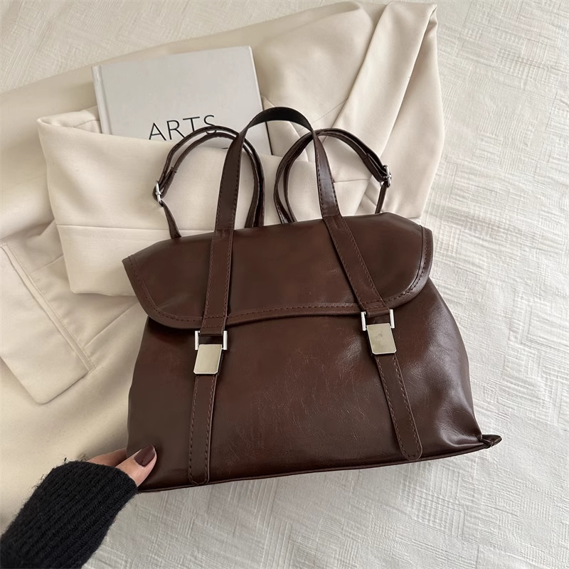 กระเป๋าโท้ทวินเทจสำหรับผู้หญิง กระเป๋าสะพายไหล่ ความจุขนาดใหญ่ กระเป๋าถือใต้วงแขน ใช้ได้ทุกวัน - รูปที่ 6