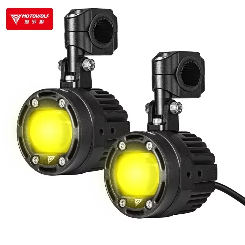 MOTOWOLF ไฟสปอร์ตไลต์มอเตอร์ไซค์ ไฟหน้าLED ประสิทธิภาพสูง กันน้ำ สำหรับรถจักรยาน