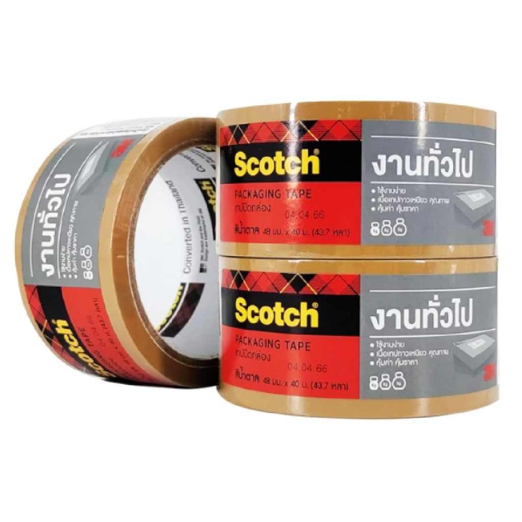 🔥ส่งไว!! เทปปิดกล่องสำหรับงานทั่วไป, สีใส, 48 มม x 40 ม