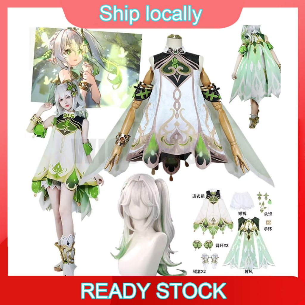 ชุดคอสเพลย์ Nahida จากเกม Genshin Impact ชุด Nahida Lesser Lord Kusanali สำหรับผู้หญิง พร้อมวิกและเส