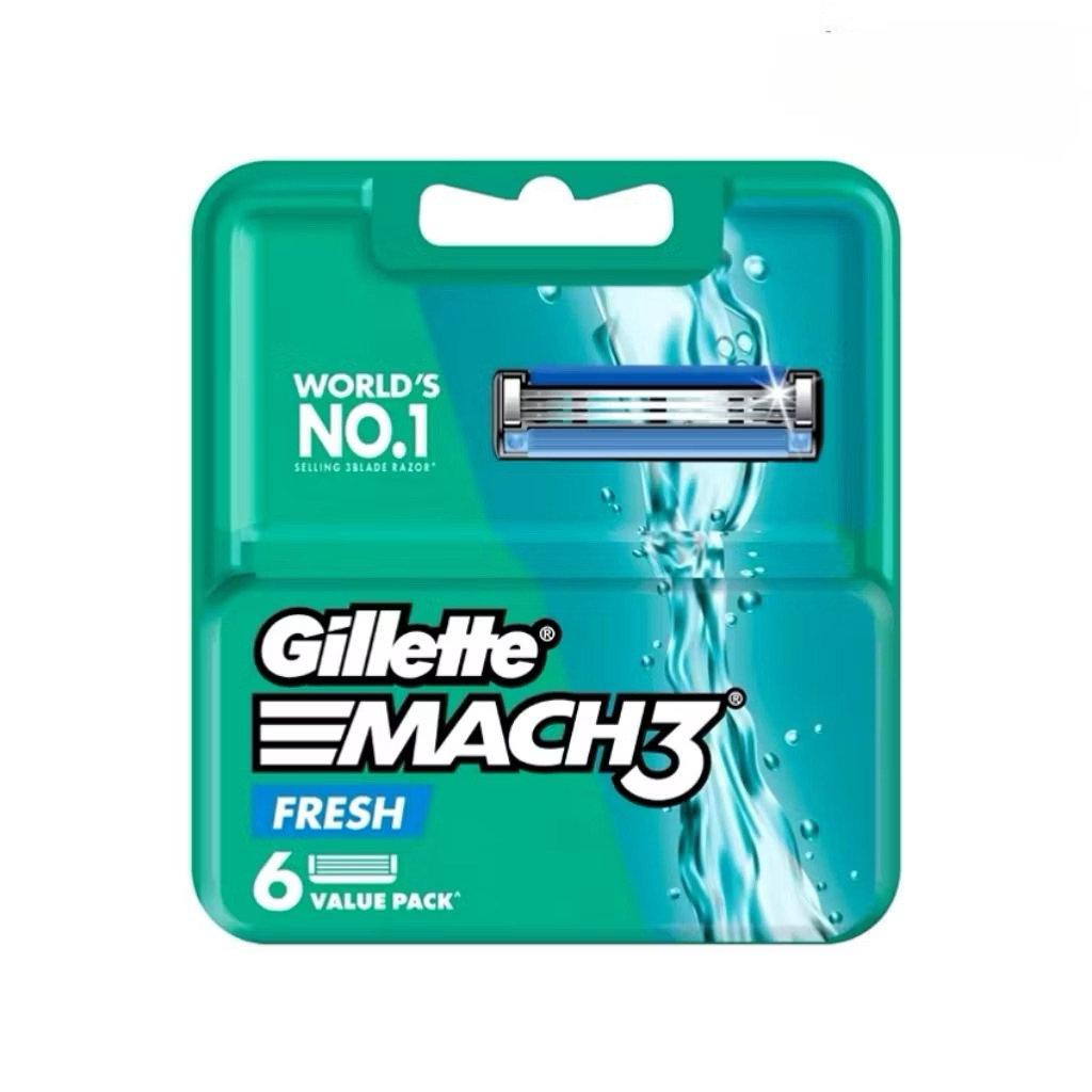 [แพ็คคู่สุดคุ้ม1+1] ยิลเลตต์ มัคทรี พลัส ใบมีดโกน แพ็ค 6 ชิ้น Gillette Mach3+ Blade 6 Cartridges Refills x2