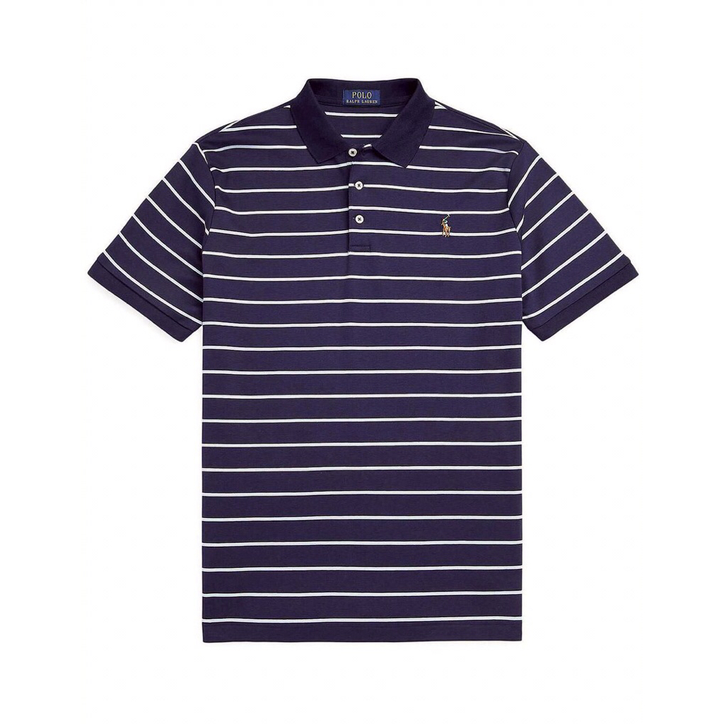 เสื้อคอปก striped cotton R-alp-h La-ur-en shirt ผ้าดีมาก