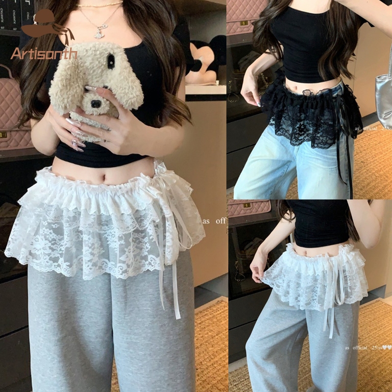 ส่งเร็ว💥ลูกระโปรงครึ ่ปักดอกไม้ Y2K งสีขาวสไตล ์ ยุโรปและอเมริกาฤดูร ้ อนใหม ่ ของผู ้ หญิง A-line กระโปรงสั ้ นพิเศษผ ้