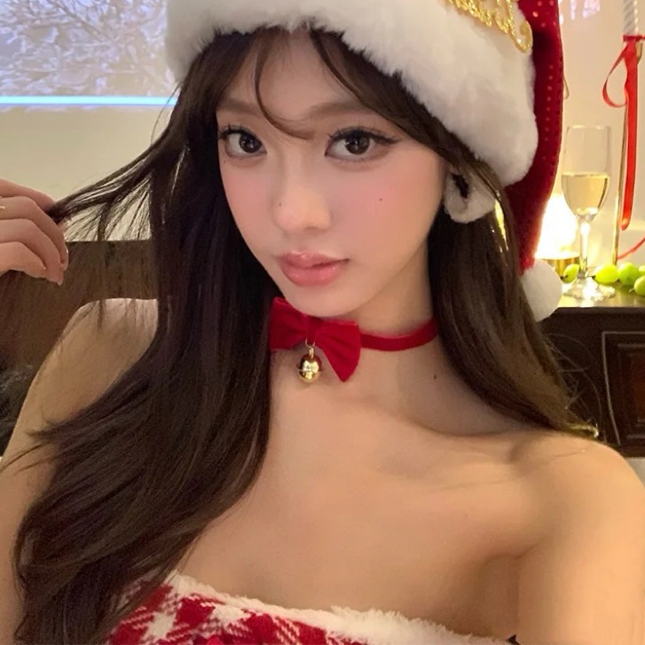 ปลอกคอ ธีมคริสต์มาส น่ารัก กำมะหยี่ รูปที่ 2