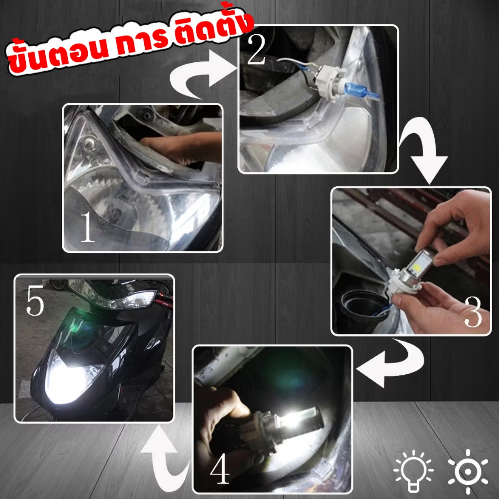 2 ชิ้นไฟหน้ารถจักรยานยนต์ไฟ LED หลอดไฟ P15D T19 ลำแสงสีขาวเย็น มอเตอร์ไซค์สปอตไลท์ - รูปที่ 2