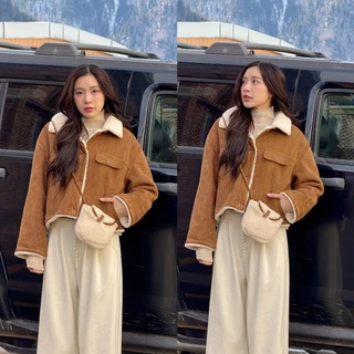 CO0984 TWO-TONE SUEDE FUR JACKET + BAG