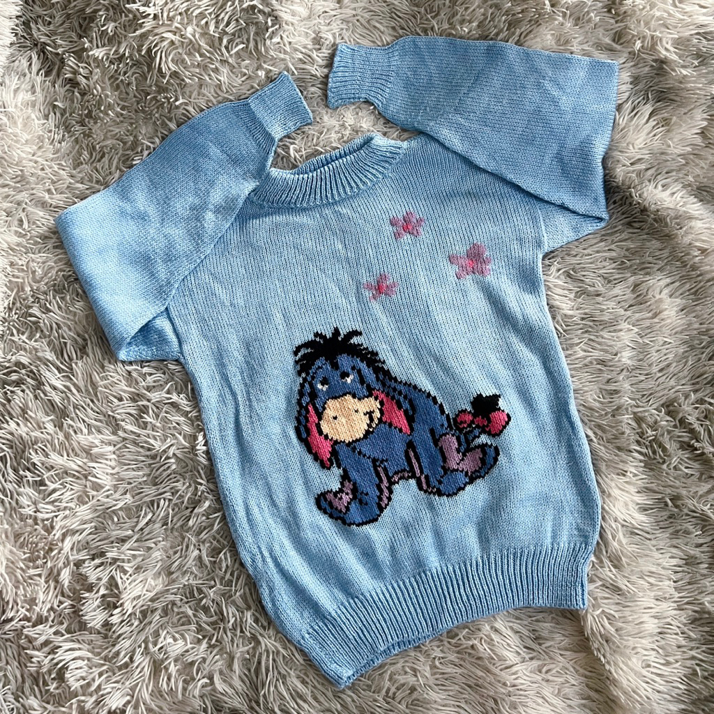 Pre-loved!! เสื้อไหมพรมสีหวาน ลาย Eeyore