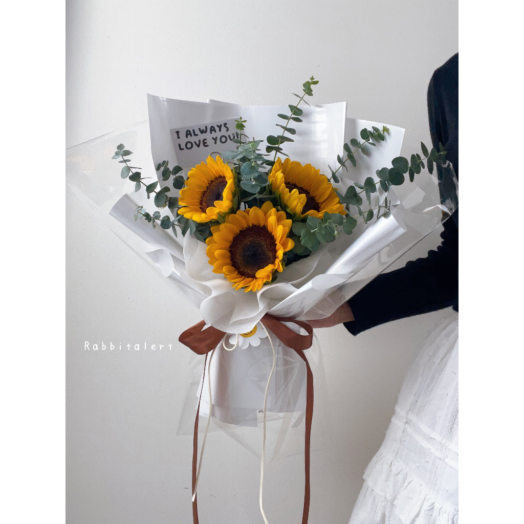 ส่งด่วนกทม.ภายใน1วัน🌻ช่อดอกไม้สดช่อทานตะวันมีการ์ด10แบบให้เลือกช่อดอกไม้แทนความรู้สึก💓