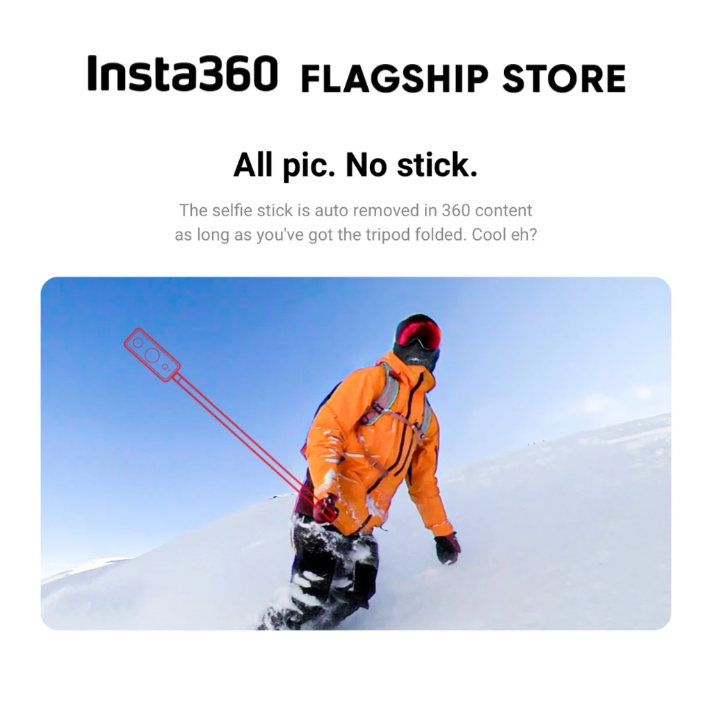 2in1 Invisible Selfie Stick ไม้เซลฟี่ล่องหน Insta360 ขาตั้ง Tripod กล้องแอคชั่น 360 X5-X4 Air Action Camera thumbnail 8