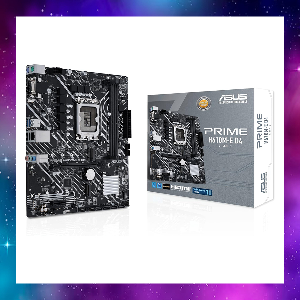 MAINBOARD (เมนบอร์ด) ASUS PRIME H610M-E D4-CSM (DDR4) LGA 1700 GEN12-13-14 ใช้งานปกติ ประกัน3/2026