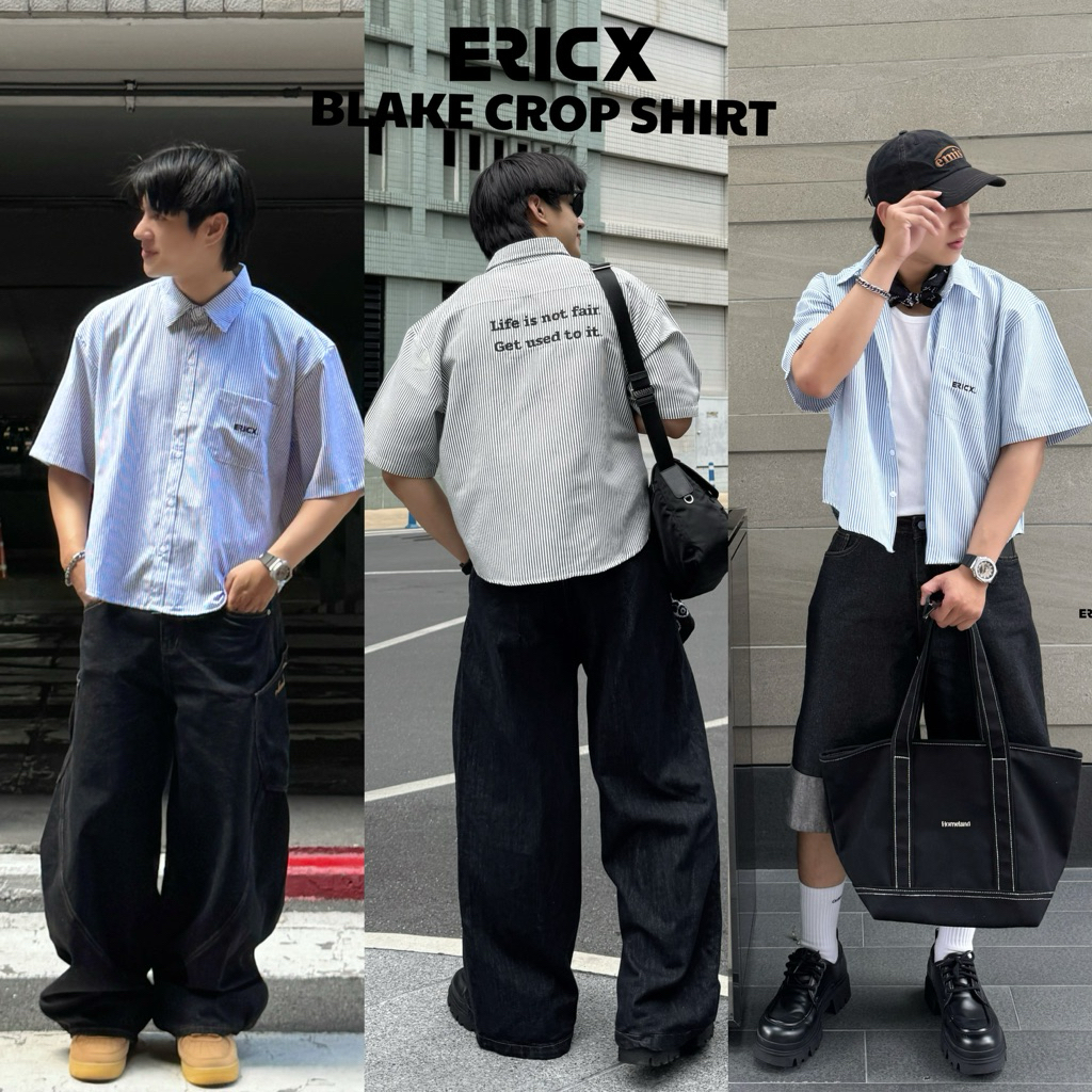 ERICX Blake Crop Shirt เสื้อเชิ้ตลายทางผู้ชาย
