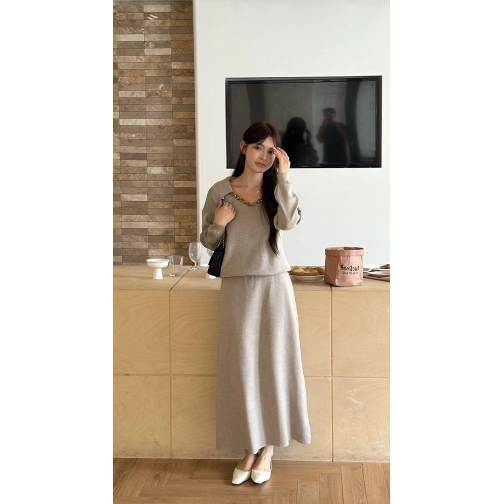 sweater set สไตล์เกาหลี ลุคสนามบินสวยๆ