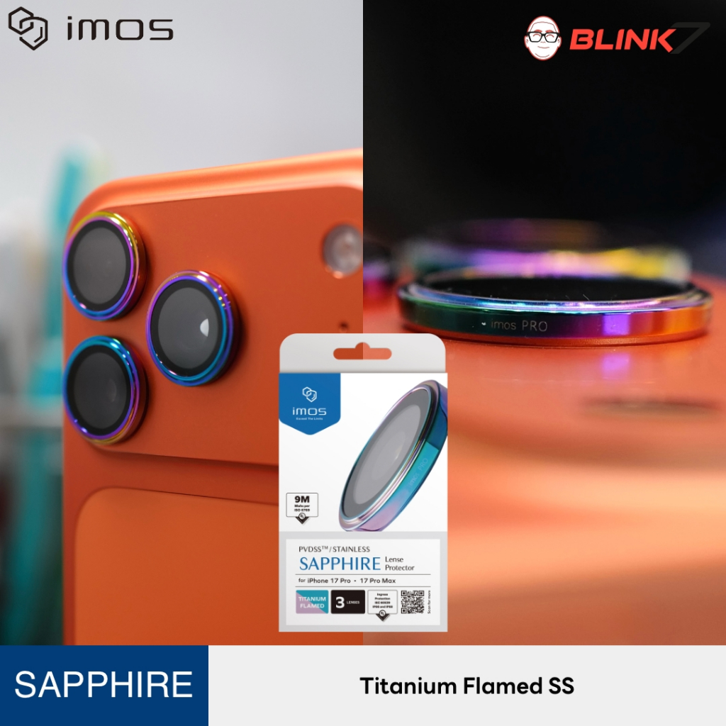 กระจกกันเลนส์กล้อง iMos Sapphire iPhone 17 Pro | 17 Pro Max ของแท้ ติดง่าย รูปที่ 6