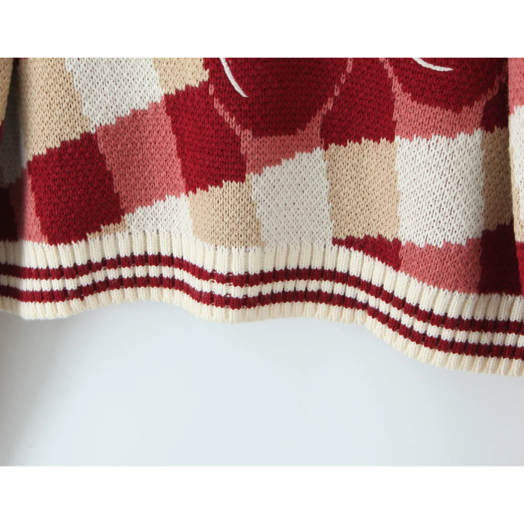 พร้อมส่ง เสื้อไหมพรมถักกันหนาว ลายCherryน่ารักมาก 🍒 (T438) - รูปที่ 4