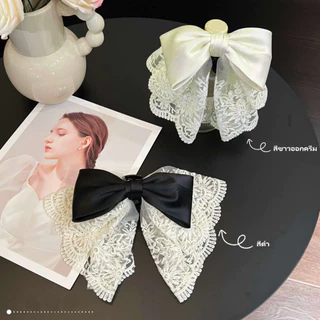 LUCKYROSE ที่หนีบผมซาตินโบว์ลูกไม้ ดั้งเดิม สำหรับผู้ใหญ่ สไตล์น่ารัก