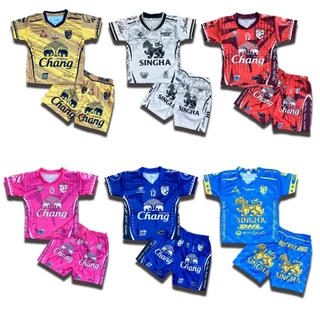 ชุดบอลเด็ก ชุดกีฬาเด็ก ผ้ามันเบาสบาย ชุดเด็กผู้ชาย 1-4 ขวบ