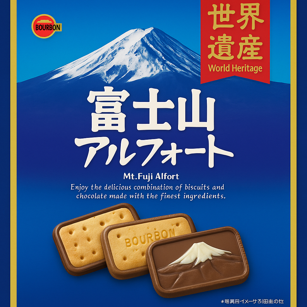 🇯🇵 Japanese Snack | Bourbon Mt. Fuji Alfort Chocolate Biscuit Cookies 14pcs (Made in Japan)