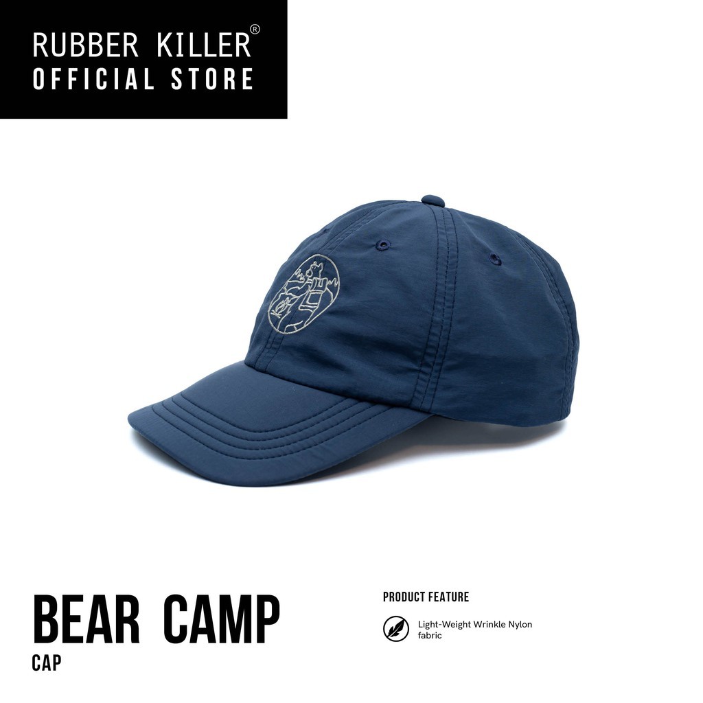 Rubber Killer - BEAR CAMP - WRINKLED NYLON CAP - Navy - 100380017
