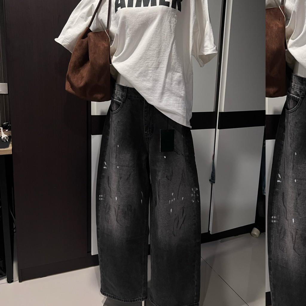 กางเกงยีนส์ทรงบอยเฟรนด์วินเทจ 