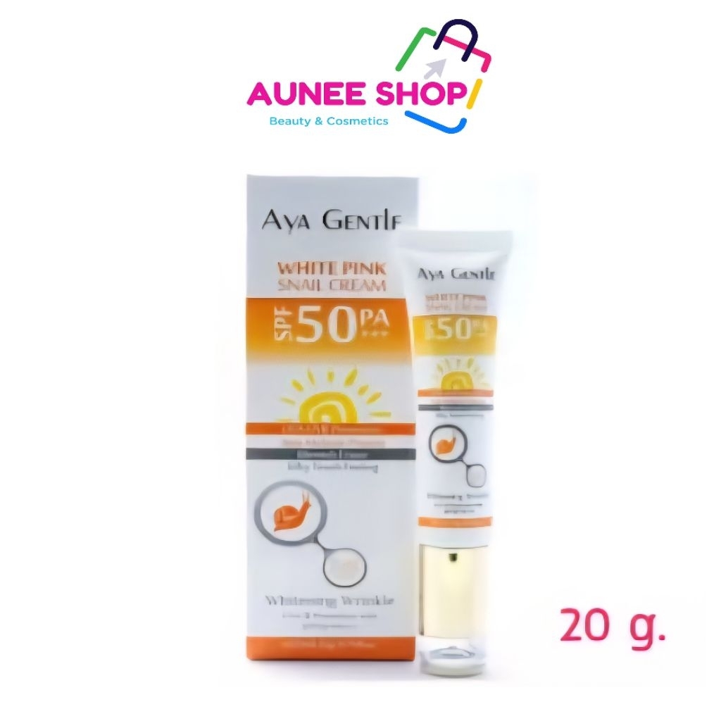 ส่งฟรี/มีไลฟ์  ส่งฟรี !! Aya White Pink Snail Cream SPF 50 PA+++ เอย่า ไวท์ พิงค์ สเนล ครีม 20 g.