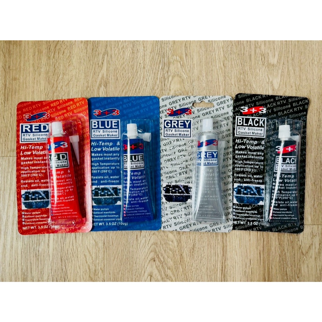 (ร้านไทย) กาวทาปะเก็น รถมอเตอร์ไซค์และรถยนต์ RTV SILICONE ทนความร้อนสูง 260 องศา (แดง/ฟ้า/เทา/ดำ) ขนาด 100 กรัม