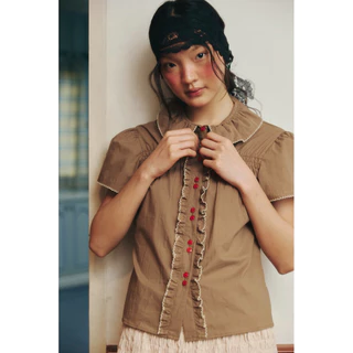 Sorin short sleeve shirt เสื้อเชิร์ตคอจีบ ผ้าcotton100%
