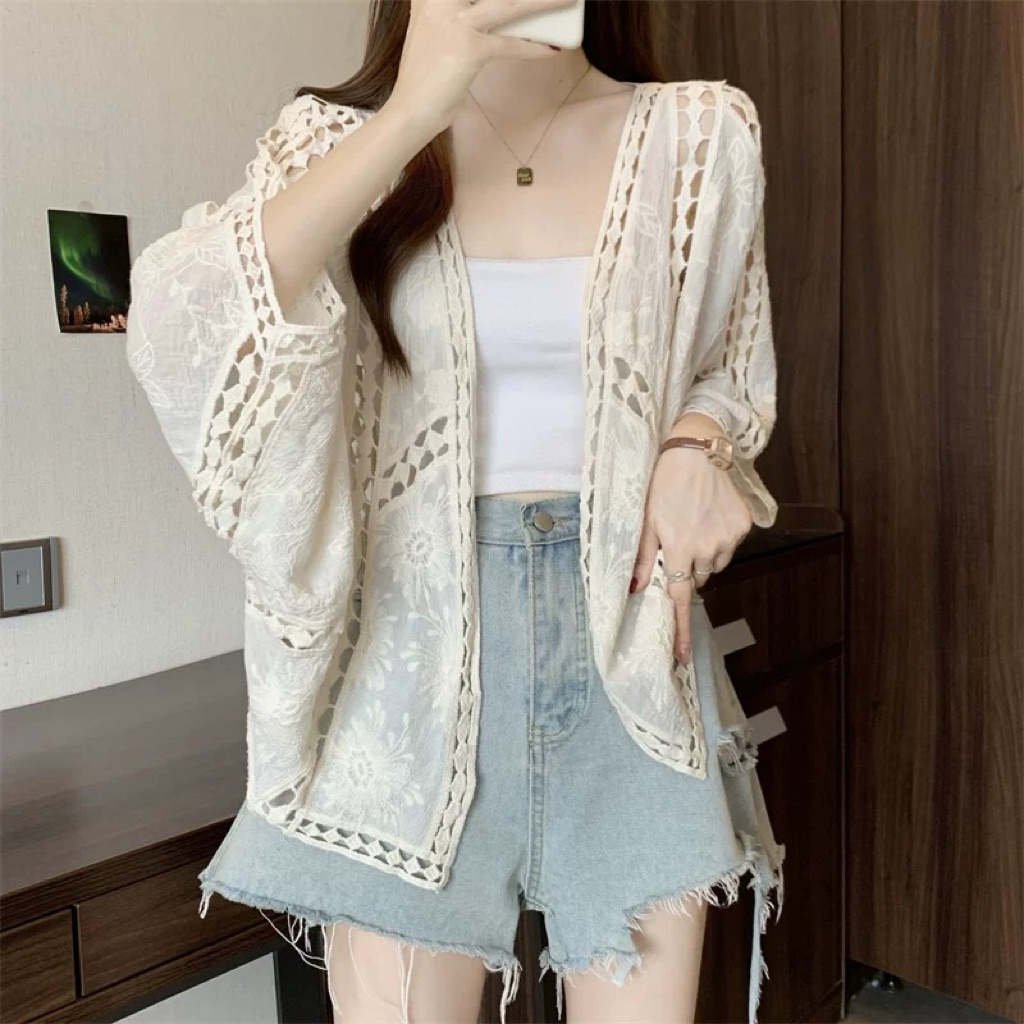 [พร้อมส่ง] เสื้อคลุมลูกไม้ เสื้อคลุมโบฮีเมียน เสื้อคลุมผู้หญิง