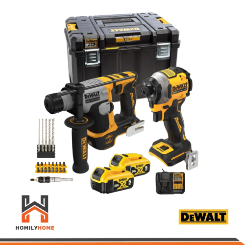 DEWALT ชุด COMBO ไขควงไร้สาย สว่านโรตารี่ไร้สาย ไร้แปรงถ่าน 20V รุ่น DCK2213P2TA-B1 (DCF850+DCH172)