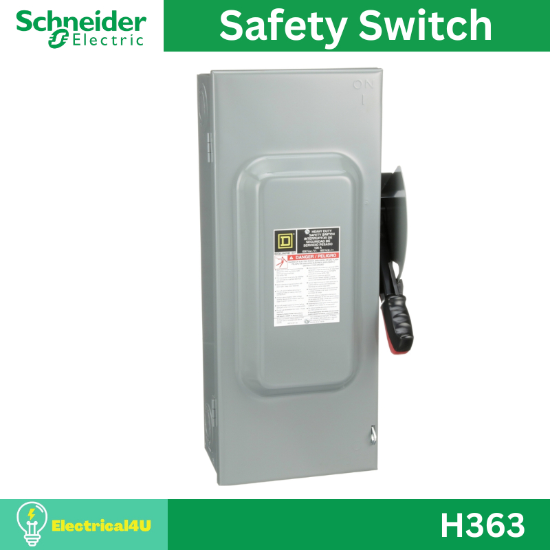 Schneider Electric H363 เซฟตี้ สวิตซ์ แบบติดตั้งฟิวส์ได้ สำหรับใช้ภายในอาคาร 100A 3เฟส 600V