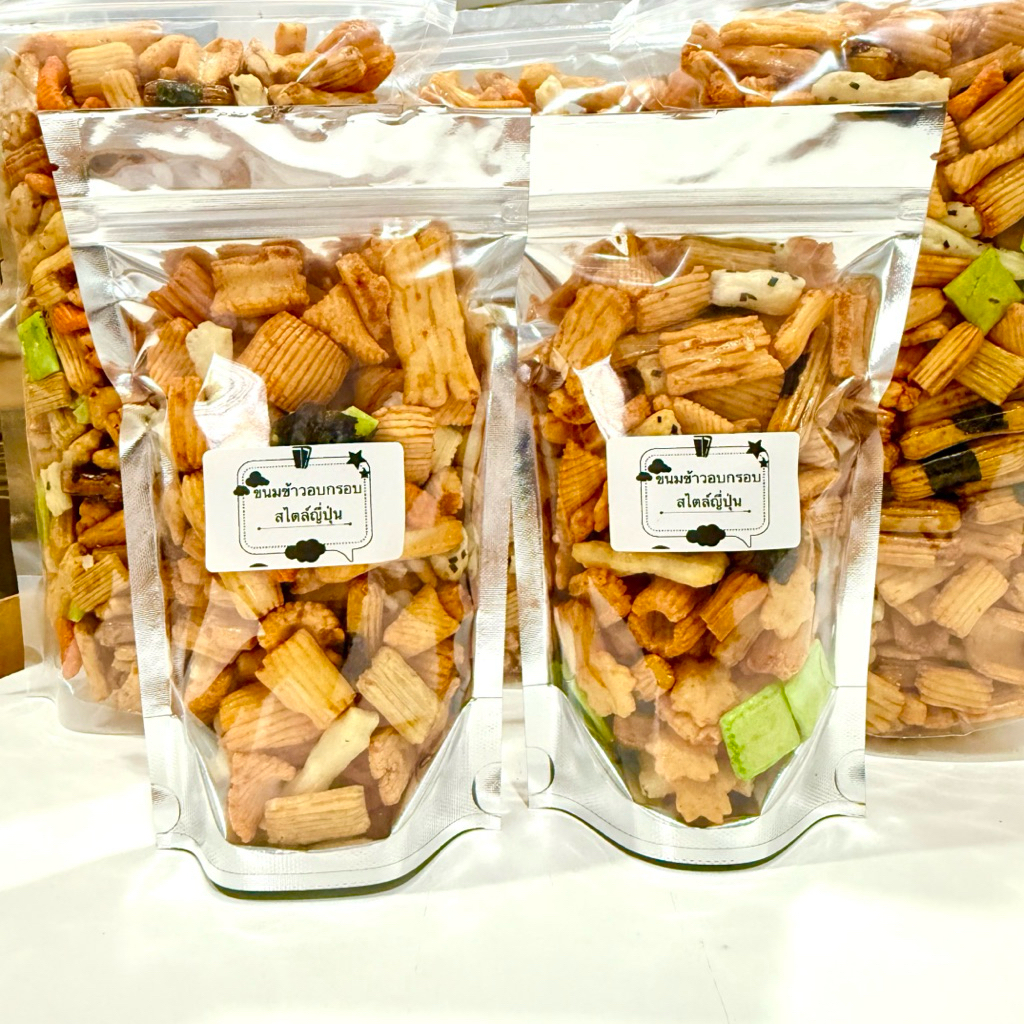 90กรัม ข้าวอบกรอบสไตล์ญี่ปุ่น ขนมข้าวปั้นญี่ปุ่น