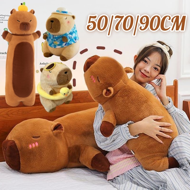 Capybara🦦 ตุ๊กตาคาปิบาร่า นุ่มฟู  (55/70/90ซม.) ของขวัญวันเกิดเด็ก • หมอนกอดคลายเครียด • ของเล่นเด็กเล็กปลอดภัย 🎁
