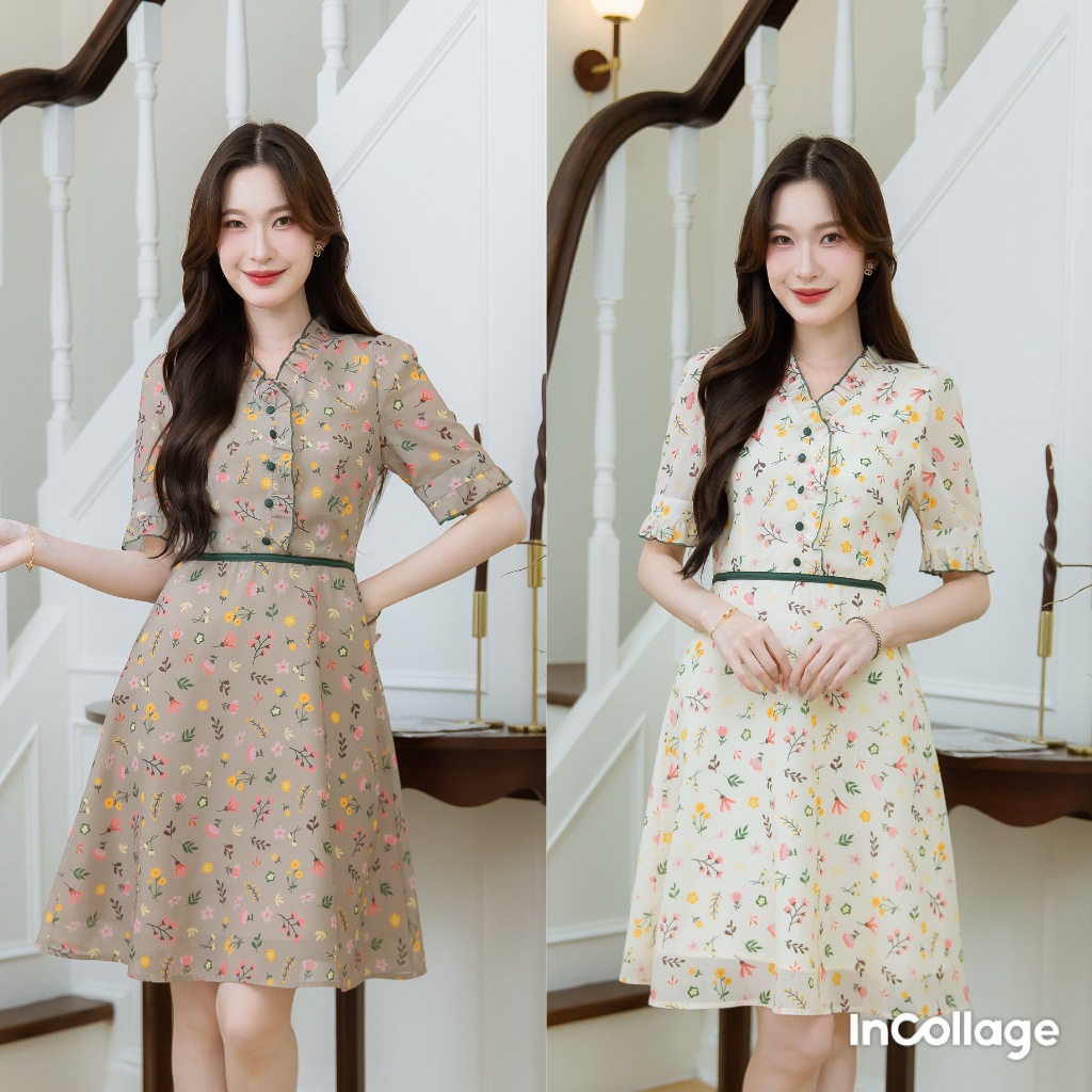 496-05-06ขอบเขียวน้ำตาลและเขียวครีม
