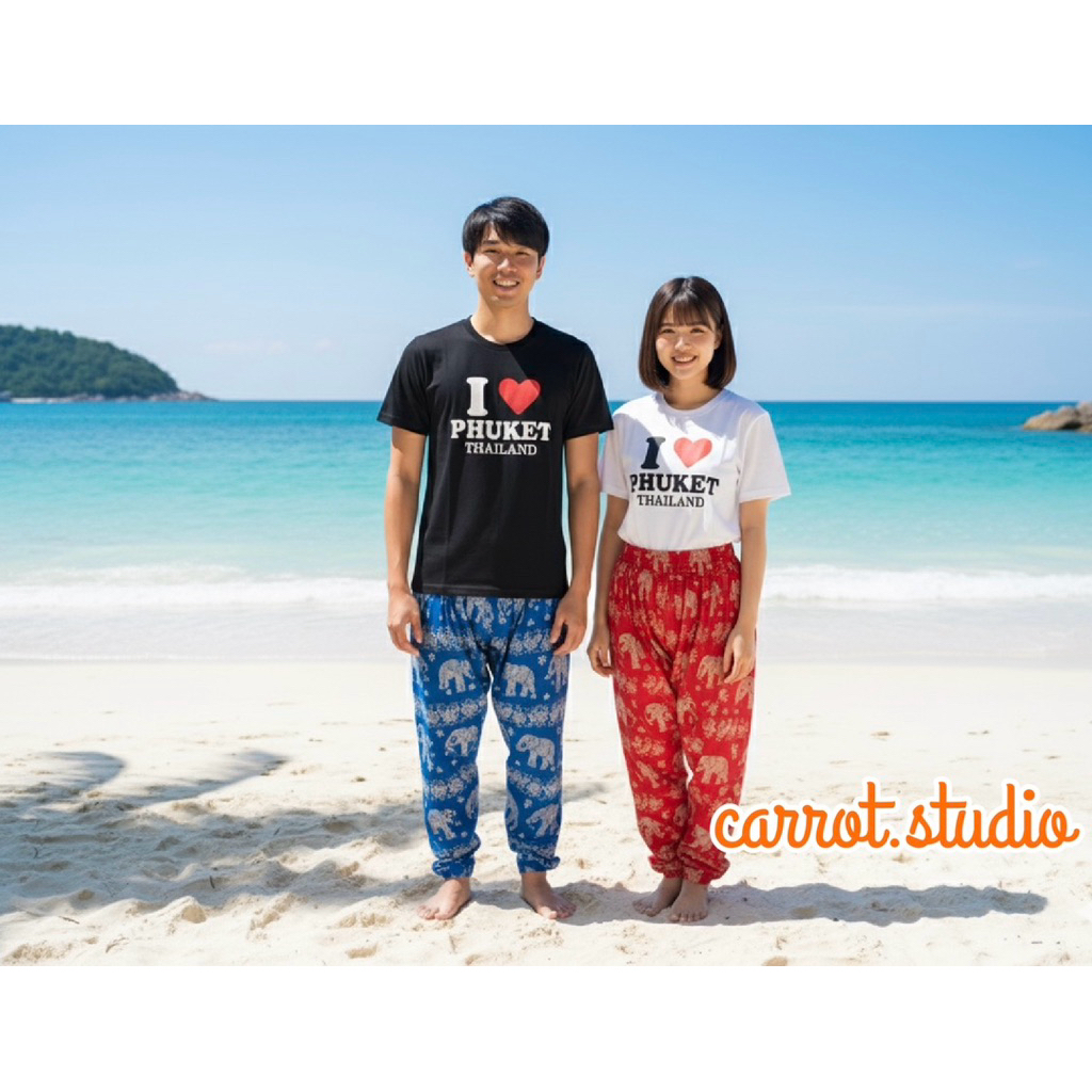 เสื้อยืดคอกลม I❤️Phuket Thailand T-Shirt Made in Thailand ผ้านุ่มนิ่ม ยืดได้เยอะ ใส่สบาย ไม่ร้อน ใส่ได้ทั้งชายหญิง