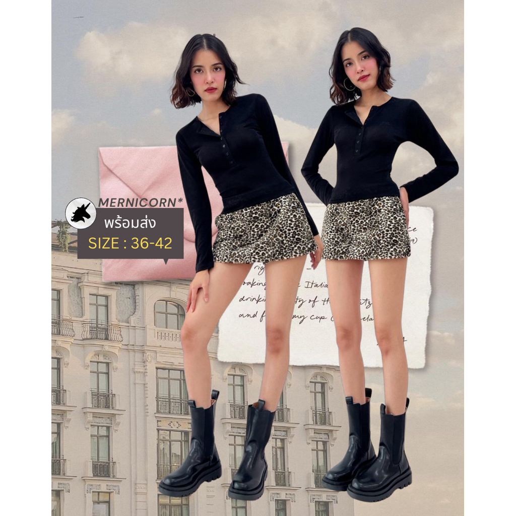 (36-42) ส่งด่วน/ส่งแมส บูทไม่มีซิปใส่ง่าย BOOT no zip ข้อยาว MERNICORN