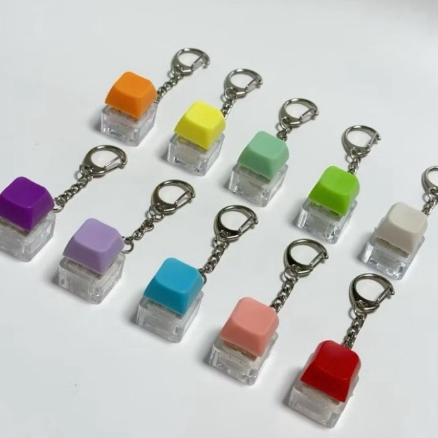 พวงกุญแจ ปุ่ม คีย์บอร์ด diy fidget ของเล่น คละสี ปุ่มเดียว