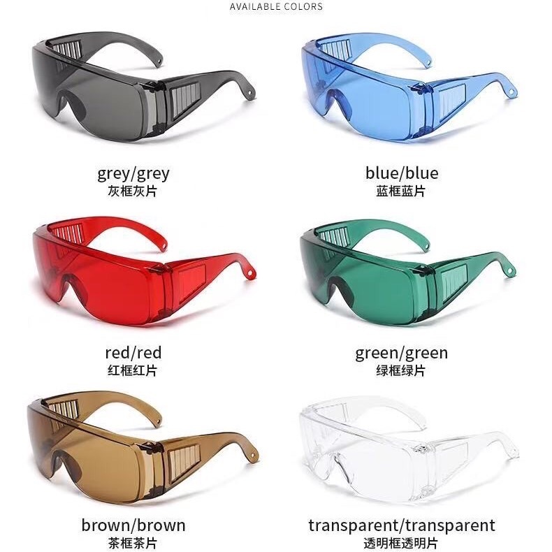 พร้อมส่ง💦แว่นตากันน้ำ แว่นตาสงกรานต์ แว่นตาพลาสติก กันฝุ่น 99% แว่นตาสี