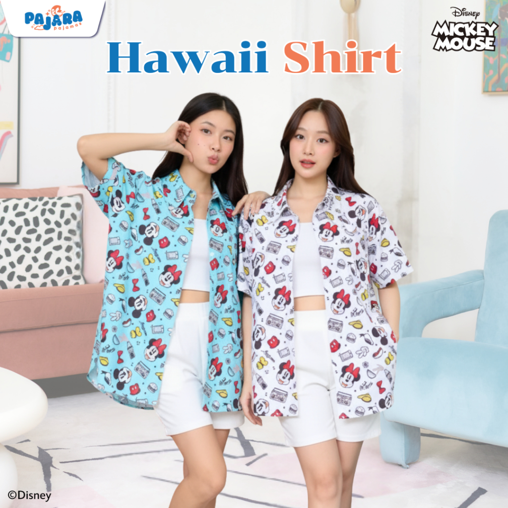 รวมเสื้อฮาวาย Disney  (Mickey / Lilo Stitch ) เนื้อผ้าไหมอิตาลี แบรนด์ PAJARA – โปรปัง